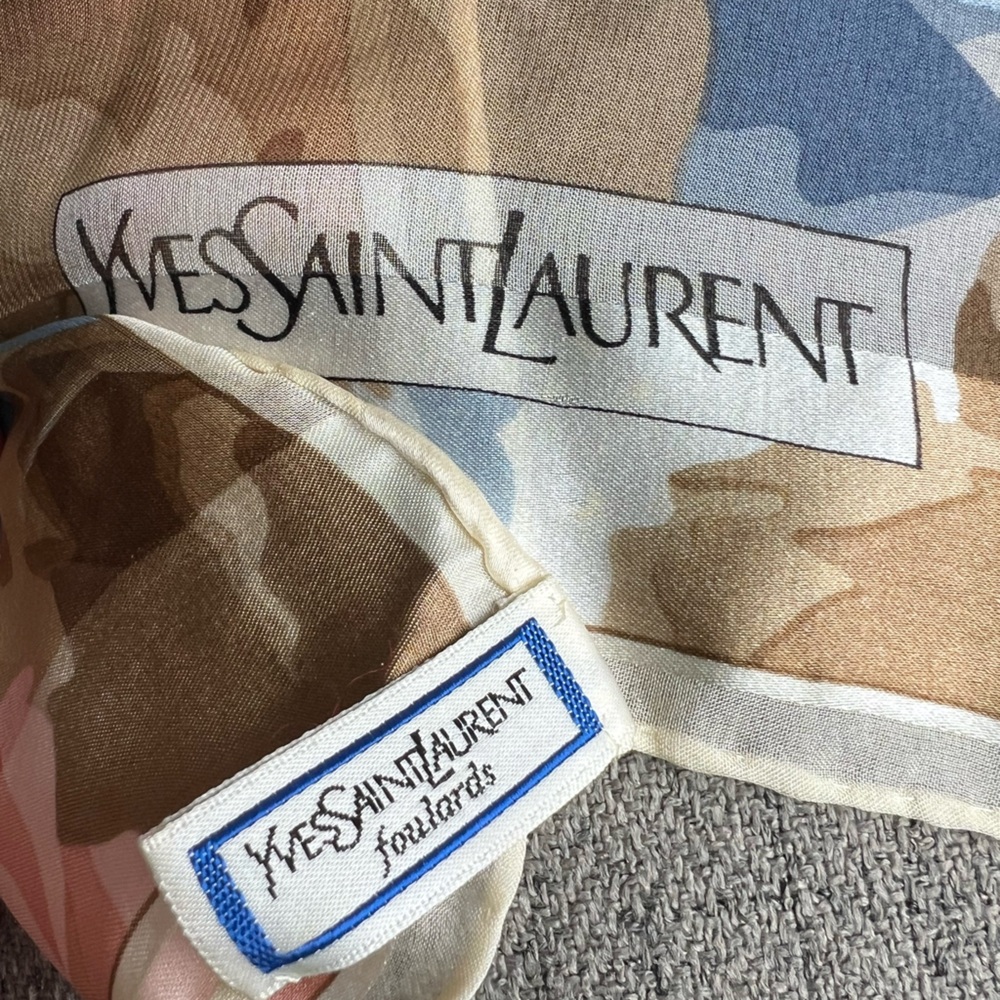 Yves Saint Laurent Japan exclusive floral silk scarf 90cm - Picture 2 of 7
